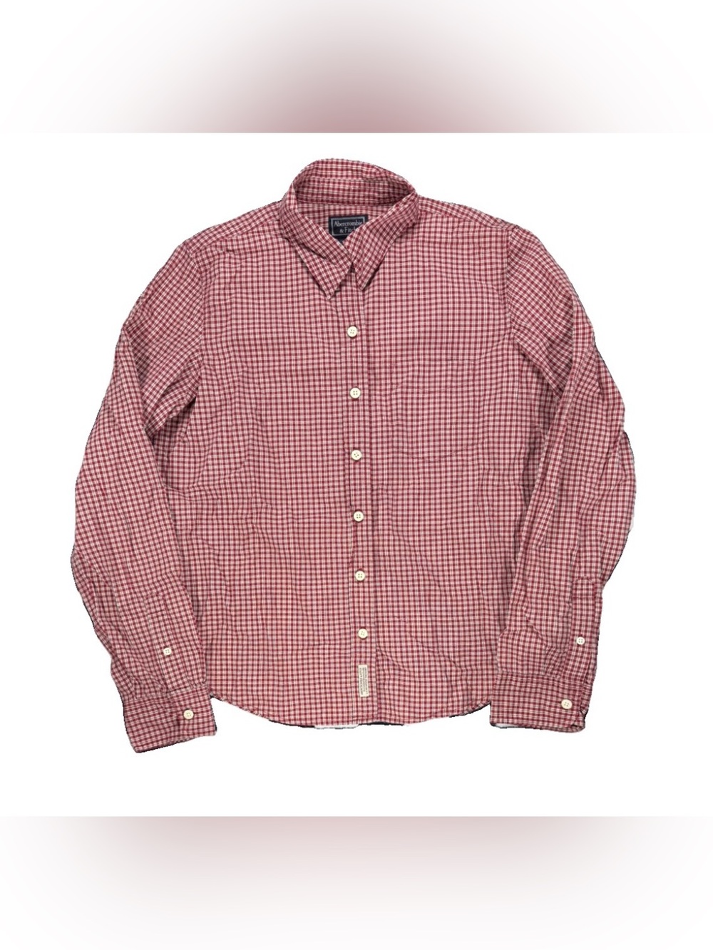 Abercrombie & Fitch Long Sleeve Button Down Shirt Gingham Men's Small Red
